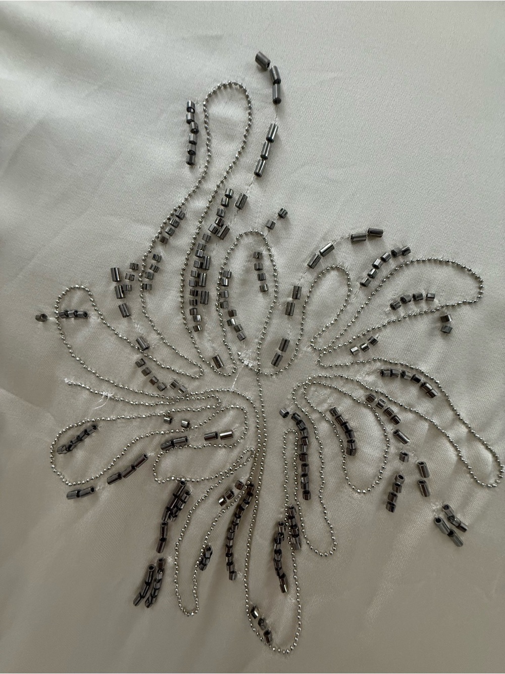Zara Cream Beaded Embellished Button-Down Shirt - Picture 2 of 5